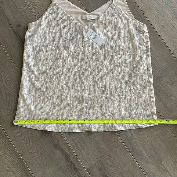ANN TAYLOR LOFT Metallic Shine Womens tank top SIZE XS - NWT Pink Buff Color - Picture 11 of 14